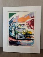 Renault Clio Rally Orginele hand gesigneerde litho, Antiek en Kunst, Kunst | Litho's en Zeefdrukken, Ophalen