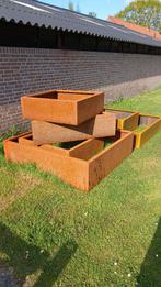 Cortenstalen bloembakken, Tuin en Terras, Bloembakken en Plantenbakken, Ophalen, Kunststof, Minder dan 30 cm, Rond