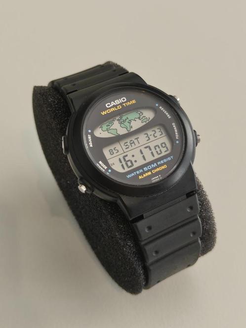 Casio W-60U World Time 1989 Zeer Uniek Vintage Horloge W60U, Sieraden, Tassen en Uiterlijk, Horloges | Heren, Zo goed als nieuw
