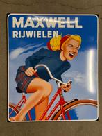 Maxwell rijwielen emaille reclamebord, Verzamelen, Merken en Reclamevoorwerpen, Ophalen of Verzenden, Zo goed als nieuw, Reclamebord