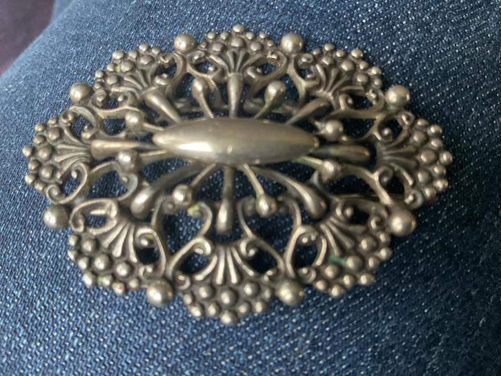 Antieke speld/broche - Familie erfstuk, Sieraden, Tassen en Uiterlijk, Broches, Gebruikt, Zilver, 4 tot 7 cm, Ophalen of Verzenden