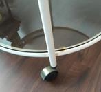 retro tafel, Huis en Inrichting, Tafels | Bijzettafels, Gebruikt, Rond, Glas, 75 cm of meer