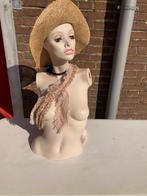Oude vintage paspop etalagepop buste, Antiek en Kunst, Ophalen of Verzenden