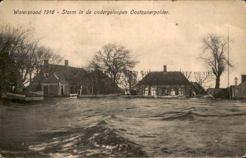 Oostzaanpolder - Watersnood 1916, Ophalen of Verzenden, Voor 1920, Ongelopen, Noord-Holland