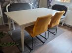 Ikea Ingatorp witte uitschuifbare rechthoekige eettafel, Huis en Inrichting, Tafels | Eettafels, Ophalen, Overige materialen, Gebruikt