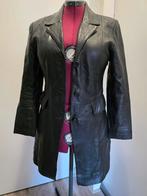 Lange zwarte leren jasje, Zwart, Ophalen of Verzenden, Onbekend, Jasje