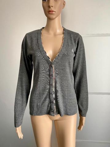 G230 Origineel Burberry vest maat M=38/40 grijs fijn-gebreid beschikbaar voor biedingen