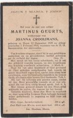 Martinus Geurts 1838 Horst + 1918 Horst, 79 jaar oud, Verzamelen, Verzenden, Bidprentje