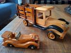 Vintage Houten Auto oldtimer en truck, Antiek en Kunst, Ophalen of Verzenden