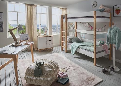 Infans Color stapelbed - 90x200 - Wit/beuken, Huis en Inrichting, Slaapkamer | Bedden, Nieuw, Ophalen of Verzenden