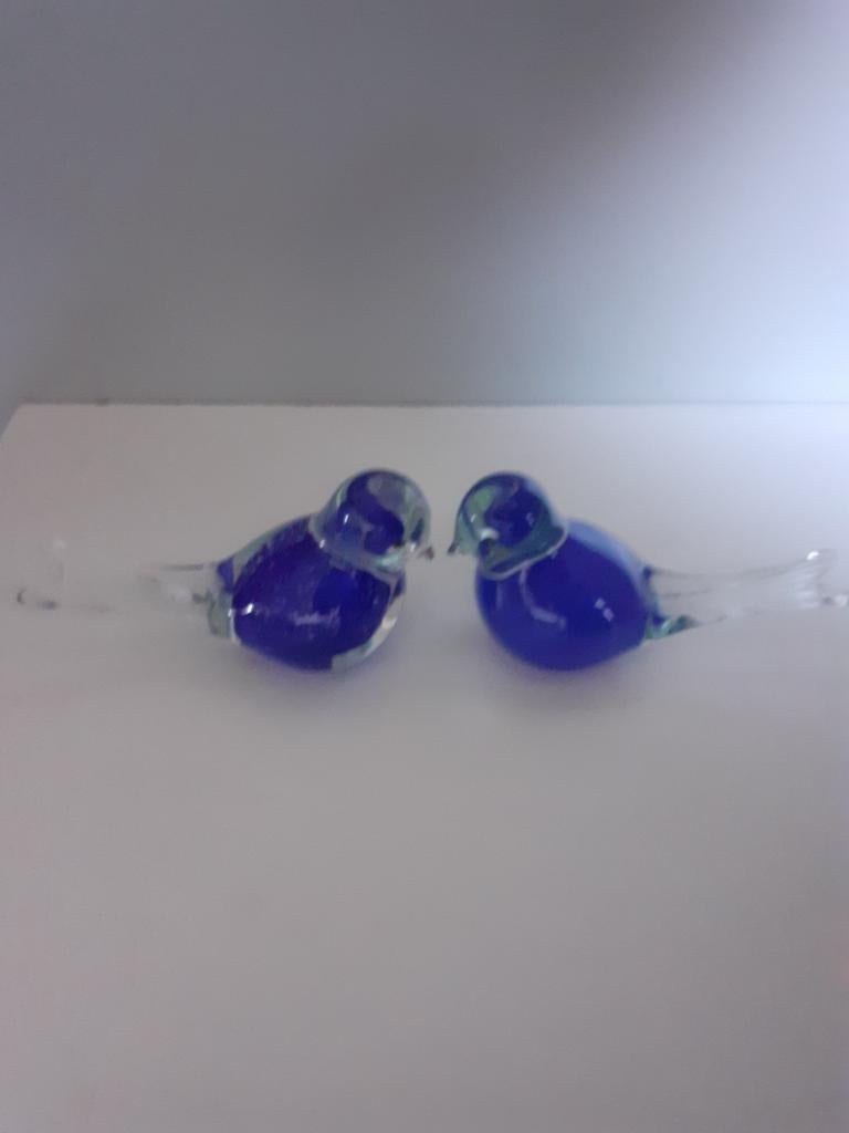 Glazen vogels massief H 10 BIJ 5 CM ZIJN HELEMAAL GAAF, Ophalen of Verzenden