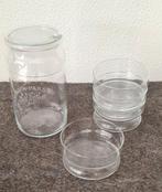 Antiek pindasetje van helder glas 6-delig, Ophalen of Verzenden