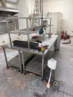 RVS Keuken Eiland op Stalen Frame - 140x210cm, Ophalen, Gebruikt, 170 cm of meer