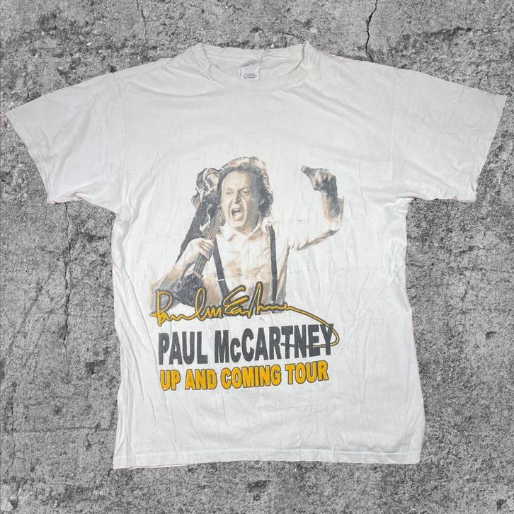 Vintage T-shirt Paul McCartney Up and coming tour T-266, Kleding | Heren, T-shirts, Gedragen, Maat 52/54 (L), Wit, Verzenden