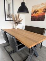 Eethoek compleet met eettafel eetstoelen en eetkamerbank, Huis en Inrichting, Tafels | Eettafels, Ophalen, Gebruikt, 50 tot 100 cm