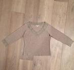 ZGAN dun 100% wollen truitje; V-hals kantinzet Gigue; mt 42, Kleding | Dames, Gigue, Bruin, Maat 42/44 (L), Ophalen of Verzenden