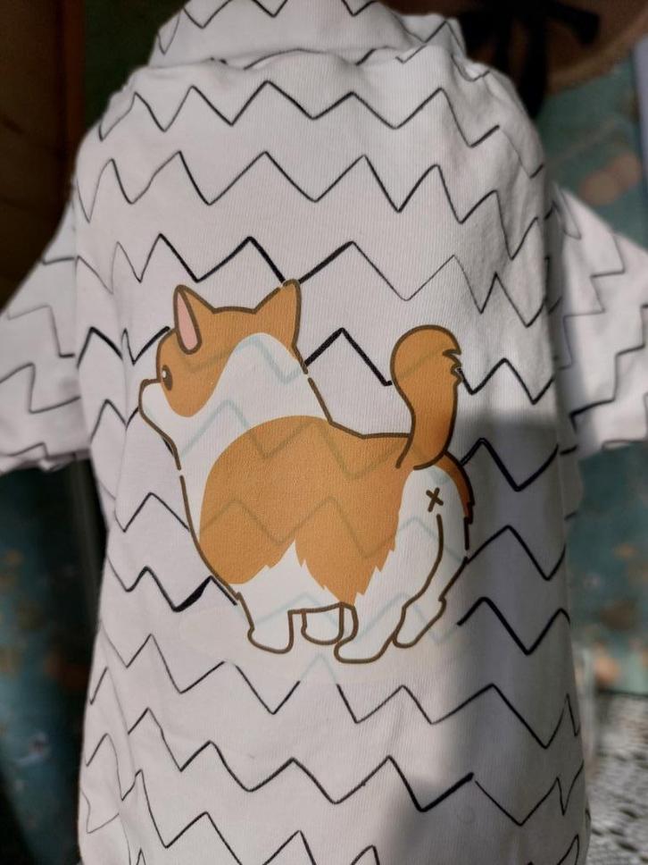 Gebreid T-shirt met mouwen voor een kleine hond met hondenpr, Dieren en Toebehoren, Honden-accessoires, Nieuw, Ophalen of Verzenden