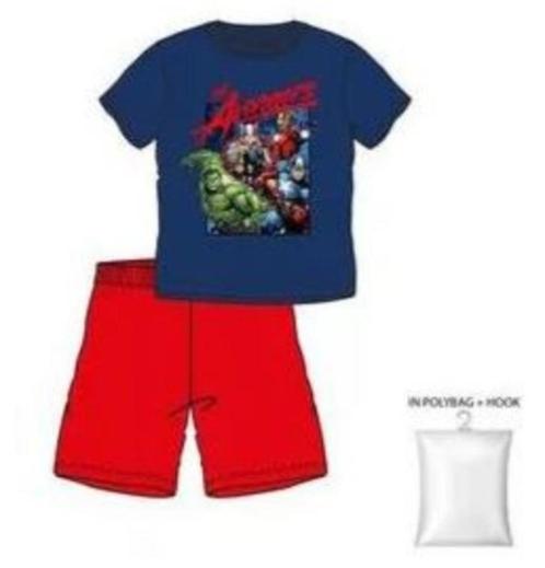 Avengers Shortama - Blauw/Rood - Maat 98-104-110-116-122-128, Kinderen en Baby's, Kinderkleding | Maat 110, Nieuw, Jongen, Setje
