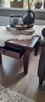 Bijzettafel massief eiken Dutch oak, Huis en Inrichting, Tafels | Bijzettafels, Minder dan 55 cm, Vierkant, Zo goed als nieuw