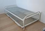 Bed + Onderschuifbed 90x200 spiraalbodem Avek Twin, Ophalen, 90 cm, Eenpersoons, Wit
