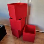 Kallax bakken rood 4 stuks, Ophalen, Minder dan 35 cm, Minder dan 50 cm, Zo goed als nieuw
