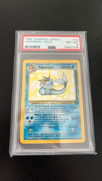 Vaporeon Jungle Holo #12/64 NM-MT PSA 8 beschikbaar voor biedingen