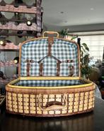 Picknickmand rotan & geruit vintage, Ophalen of Verzenden