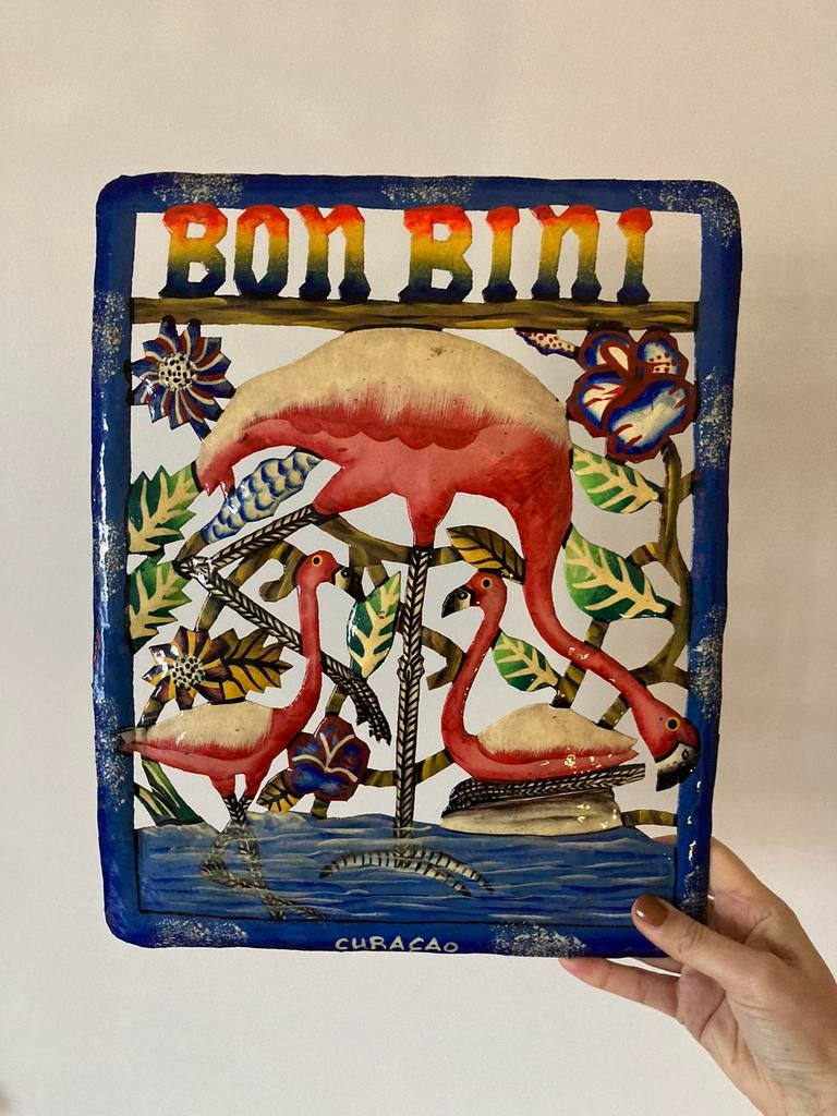 Prachtige wanddecoratie uit Curaçao/ nieuwstaat conditie, Ophalen of Verzenden, Zo goed als nieuw