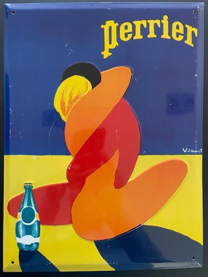 3x Reclameborden Vintage design Perrier, Philips & Absinthe, Antiek en Kunst, Curiosa en Brocante, Ophalen of Verzenden