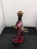Bijzondere tafellamp met glazen voet - Val Saint Lambert, Gebruikt, Ophalen of Verzenden, Glas, Minder dan 50 cm