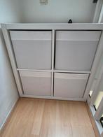 Kastje Kallax Ikea inclusief 4 witte manden Drona, Ophalen, Gebruikt