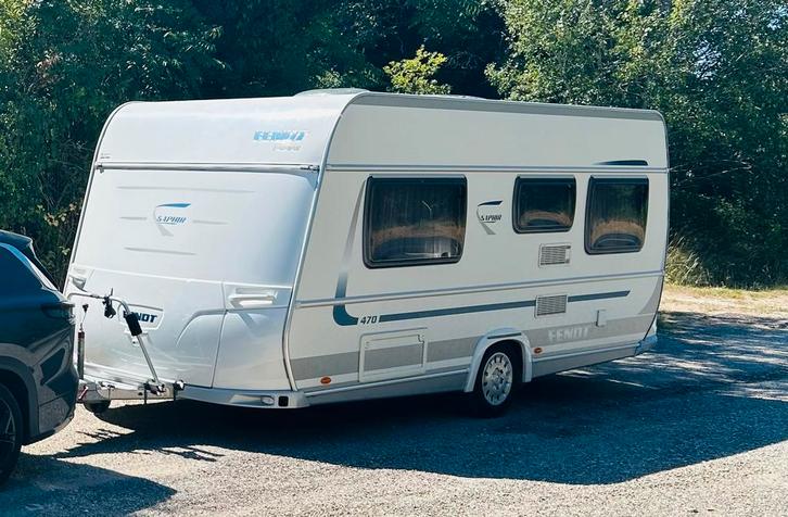 Zéér mooie Fendt Saphir 470 met Unico Verona luifel, Caravans en Kamperen, Caravans, Particulier, tot en met 4, 1250 - 1500 kg