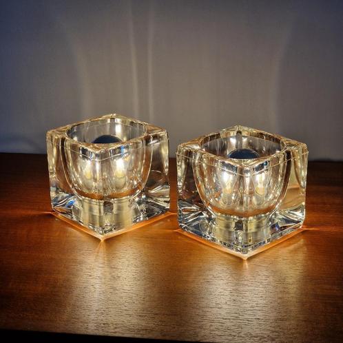 set van twee vintage Peill & Putzler tafellampen. Kubus vorm, Antiek en Kunst, Antiek | Lampen, Ophalen of Verzenden
