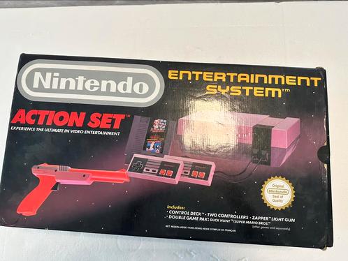 Nintendo nes action set cib in box, Spelcomputers en Games, Spelcomputers | Nintendo NES, Zo goed als nieuw, Ophalen of Verzenden