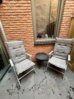 2 klapstoelen plus bijzettafel, Ophalen of Verzenden, Gebruikt, Verstelbaar