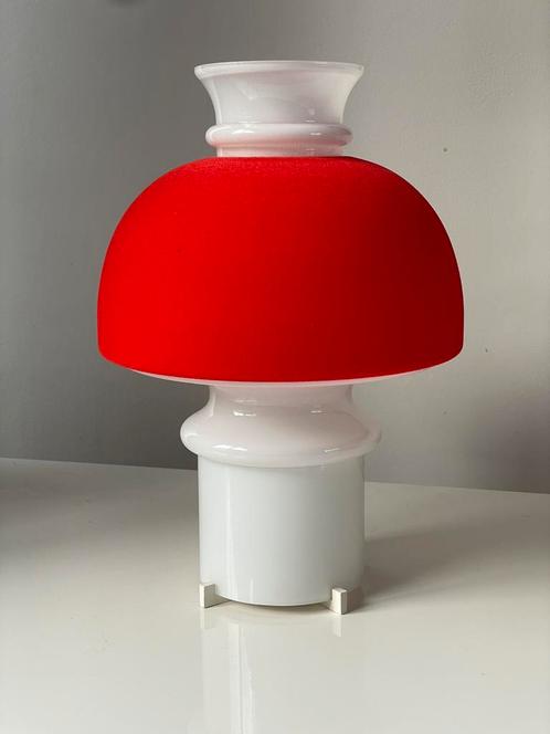 Vintage Glashütte Limburg 6018 Mushroom Tafellamp, Huis en Inrichting, Lampen | Tafellampen, Zo goed als nieuw, Minder dan 50 cm
