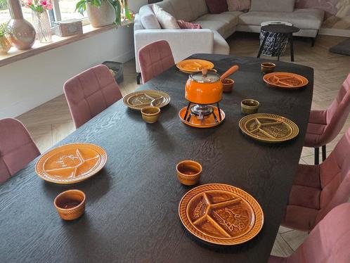 la fondeu, jaren 70, vintage, 6 personen, Antiek en Kunst, Antiek | Servies compleet, Ophalen of Verzenden