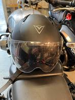 Zwarte Jethelm met zonnevizier - Maat 55-58, Motoren, Overige merken, M, Jethelm, Ophalen of Verzenden