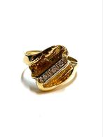 14k gouden ring met diamanten, Goud, Goud, Met edelsteen, Ophalen of Verzenden