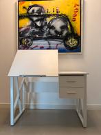Tekentafel Bureau met twee Lades, Huis en Inrichting, Bureaus, Ophalen, In hoogte verstelbaar, Zo goed als nieuw, Bureau