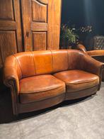Schapenleren Tweezits Bank - Vintage Stijl, Gebruikt, Tweepersoons, Rechte bank, Stoer Vintage Landelijk
