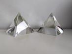 Set van 2 glazen piramides / prisma's /presse-papier, Antiek en Kunst, Antiek | Glas en Kristal, Ophalen of Verzenden