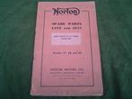 Norton models 77,88 & 99 1957 motorcycle parts list, Motoren, Handleidingen en Instructieboekjes, Ophalen of Verzenden, Overige merken