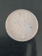 1951 5 Deutsche Mark Vintage Zilver Munt, Ophalen of Verzenden, Zilver