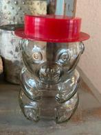 Spaarpot glazen beer met hoed glas vintage retro, Verzamelen, Spaarpotten, Ophalen of Verzenden, Zo goed als nieuw