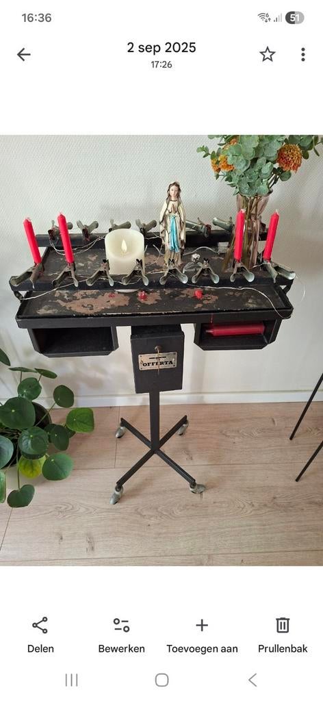 Devotietafel voor 16 kaarsen, Ophalen of Verzenden