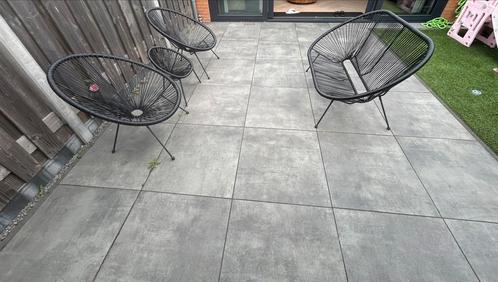 Zwarte set tuin bank en stoeltjes, Tuin en Terras, Tuinsets en Loungesets, Gebruikt, Bank, Ophalen