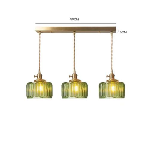 Prachtige hanglamp met groen glas, Huis en Inrichting, Lampen | Hanglampen, Nieuw, Minder dan 50 cm, Glas, Metaal, Ophalen of Verzenden