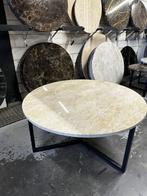 Ronde salontafel marmer - Travertin ø90cm - MOET WEG, 50 tot 100 cm, Rond, Zo goed als nieuw, Minder dan 50 cm