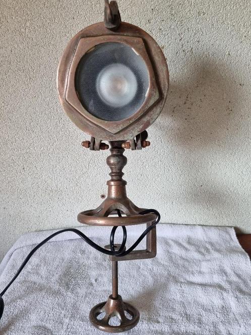Industriële tafellamp met klem, Huis en Inrichting, Lampen | Tafellampen, Gebruikt, Minder dan 50 cm, Metaal, Ophalen of Verzenden